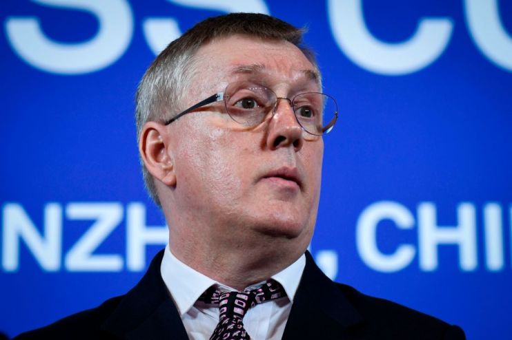 John Suffolk, Senior Vice President, Global Cyber Security and Privacy Officer of Huawei speaks during a press conference in Shenzhen, China's Guangdong province on March 7, 2019. - Chinese telecom giant Huawei said on March 7 it was suing the United States for barring government agencies from buying the telecom company's equipment and services. (Photo by WANG ZHAO / AFP) (Photo credit should read WANG ZHAO/AFP/Getty Images)