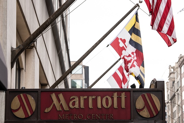 The Marriott logo is seen in Washington, DC, on November 30, 2018 after Marriott International announced that up to 500 million hotel guests may have had their data compromised in a hack of the Starwood reservation database. - Marriott said it was alerted on September 8 that there had been an attempt to hack their reservation database in the US. The hack is among the largest ever disclosed, prompting a big drop in Marriott shares and an investigation by New York Attorney General Barbara Underwood, who said on Twitter that "New Yorkers deserve to know that their personal information will be protected." (Photo by NICHOLAS KAMM / AFP) (Photo credit should read NICHOLAS KAMM/AFP/Getty Images)