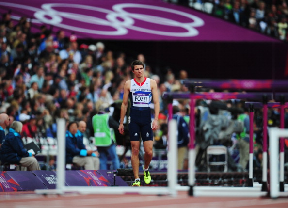LONDON, ENGLAND - AUGUST 07: Andrew Pozzi of Great Britain competes in the Men's 110m Hurdles Round 1 Heats on Day 11 of the London 2012 Olympic Games at Olympic Stadium on August 7, 2012 in London, England. (Photo by Stu Forster/Getty Images)