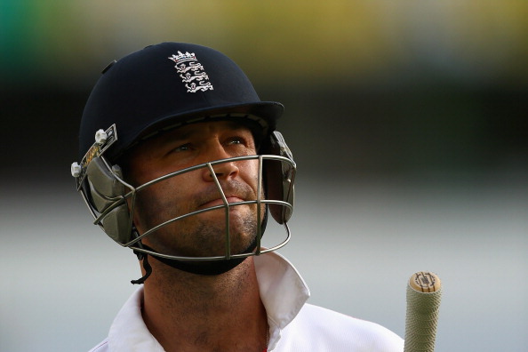 BRISBANE, AUSTRALIA - NOVEMBER 23: Jonathan Trott of England walks off the field after being dismissed by Mitchell Johnson of Australia during day three of the First Ashes Test match between Australia and England at The Gabba on November 23, 2013 in Brisbane, Australia. (Photo by Cameron Spencer/Getty Images)
