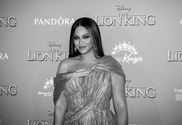 LONDON, ENGLAND - JULY 14: (EDITORS NOTE: Image has been converted to black and white) Beyonce Knowles-Carter attends the European Premiere of Disney's "The Lion King" at Odeon Luxe Leicester Square on July 14, 2019 in London, England. (Photo by Gareth Cattermole/Getty Images for Disney)