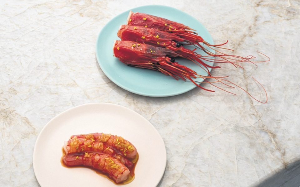 Scarlet prawns