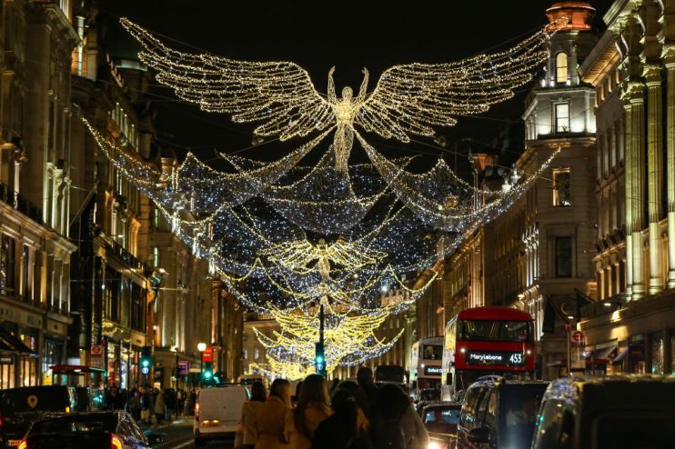 Christmas lights are now installed along Oxford Street and Regents Street