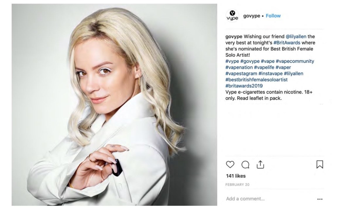 One of BAT's vaping posts removed after complaints