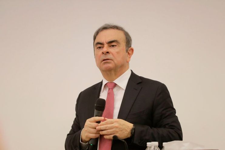 Carlos Ghosn giving a press conference last week