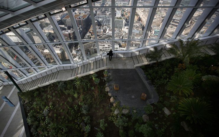 Visitors To The Sky Garden At The Top Of London's Newest Skyscraper
