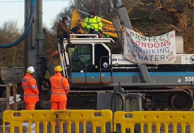 Extinction Rebellion have occupied an HS2 drilling rig in West London
