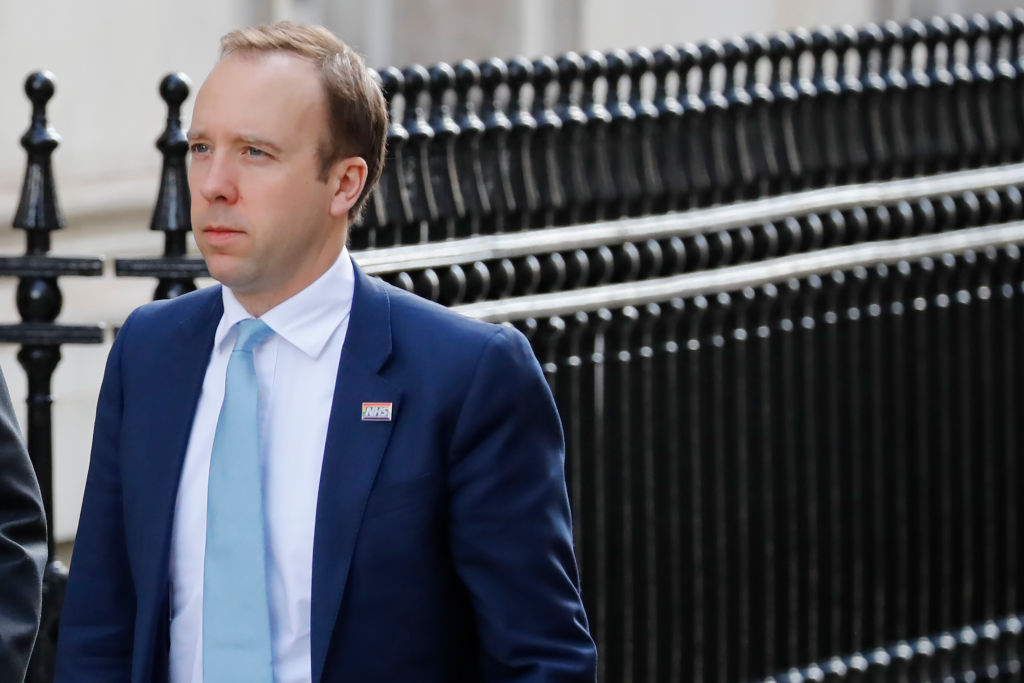 Britain's Health Secretary Matt Hancock arrives at number 10 Downing Street