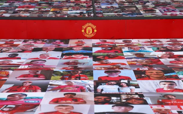Manchester United used a collage of fans to create a mosaic effect in some areas of Old Trafford
