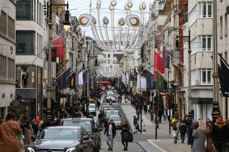 Christmas Shoppers In London's Oxford Street