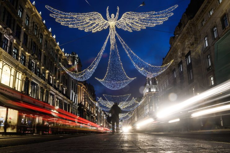 Christmas lights in central London