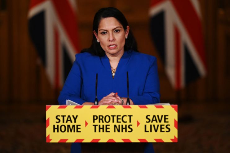 Priti Patel Takes Downing Street Coronavirus Press Conference