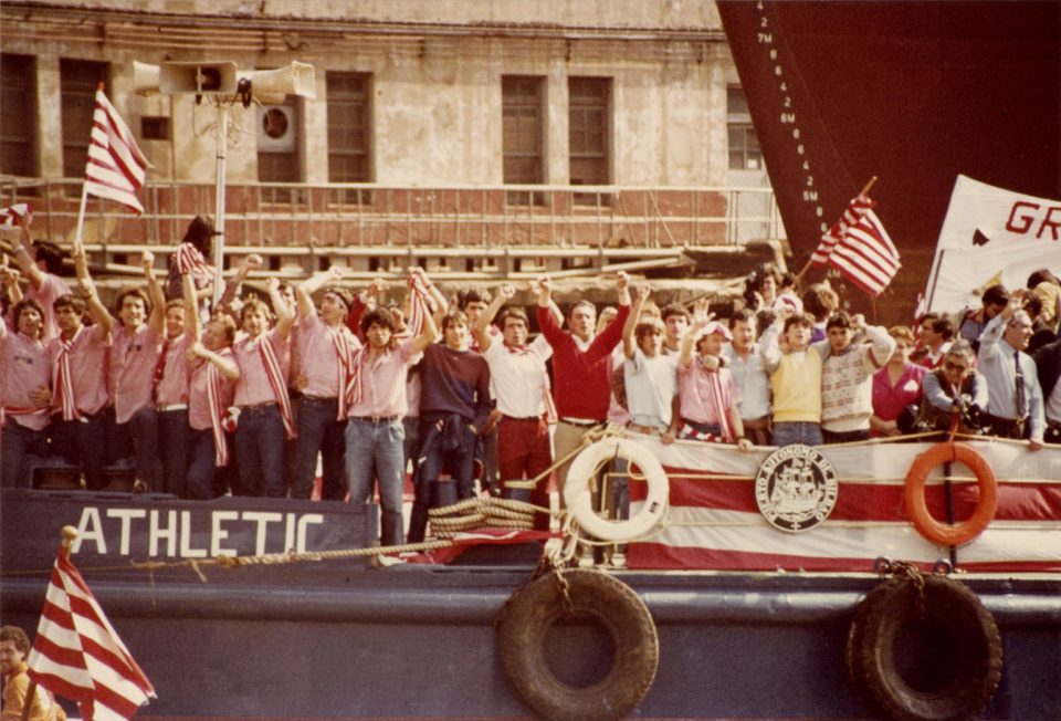 instead of an open-top bus parade, Athletic Bilbao traditionally celebrate winning titles aboard the historic barge Gabarra.