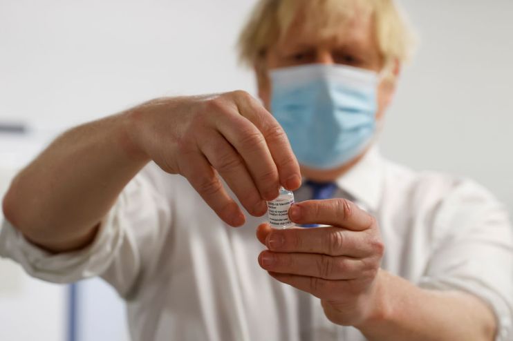Prime Minister Boris Johnson Visits Vaccination Centre In Derby