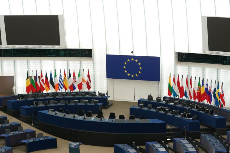 British Flag Seen At EU Parliament Ahead Of Brexit