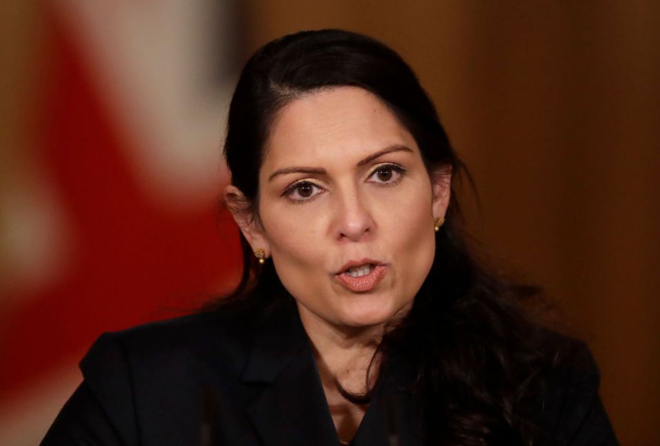 Priti Patel Hosts Downing Street Virtual Coronavirus Press Conference