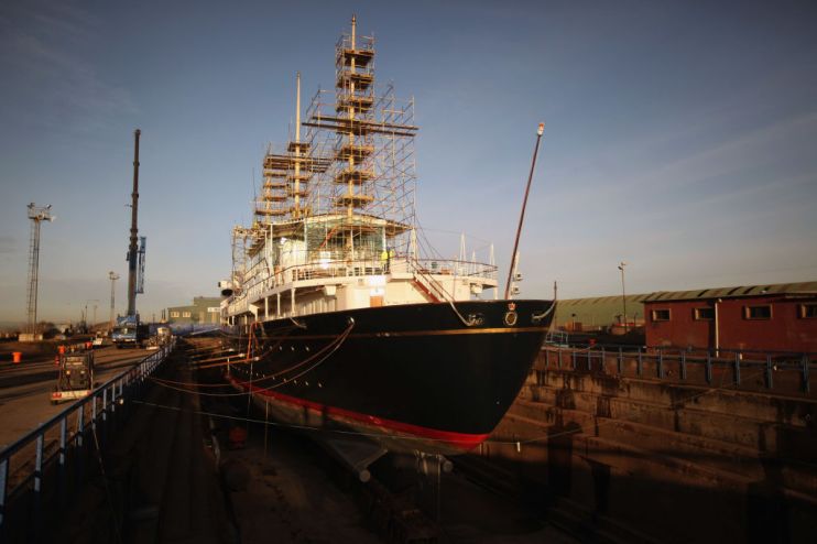 The Royal Yacht Britannia In Dry Dock For Urgent Repairs