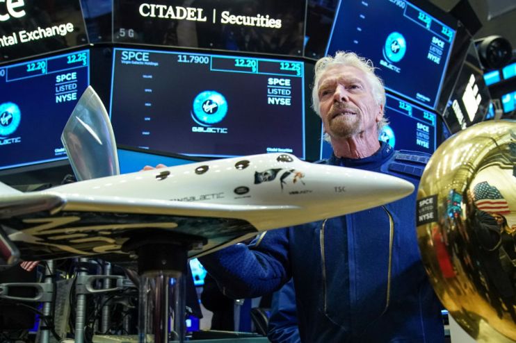 Sir Richard Branson Rings Opening Bell As Virgin Galactic Holdings Joins NYSE