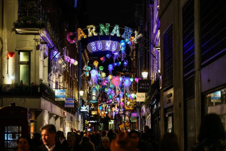 The amount of people spending on the West-End in the run up to Christmas is up 12 per cent on last year, West-End Landlord Shaftesbury Capital has said, as it pins hopes on a bumper festive period. . (Image: Hollie Adams/Getty Images)