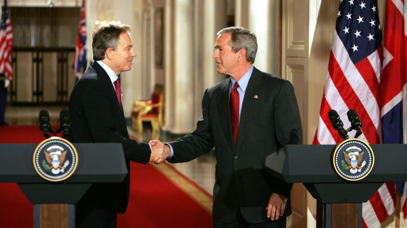 President Bush Meets With Tony Blair At White House
