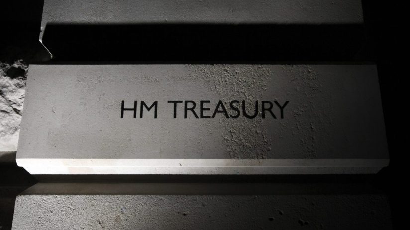The sign on the HM Treasury on Horse Guards