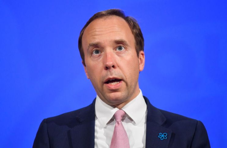 Health Secretary Matt Hancock Holds Downing St News Conference