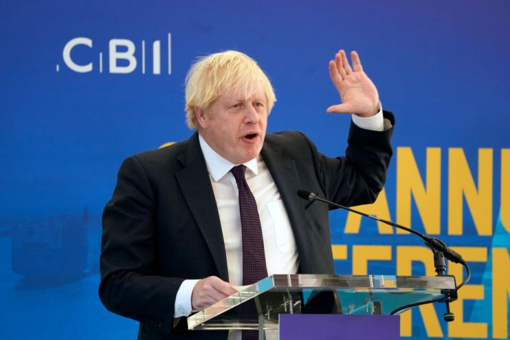 Boris Johnson Visits Port Of Tyne For Confederation Of British Industry Conference