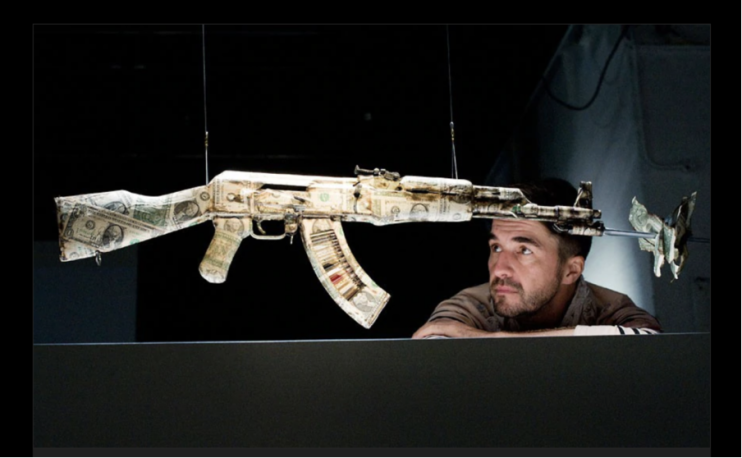 A British special forces soldier is bringing the brutality of the battlefield to the world of art by releasing a series of digital artworks in a bid to raise awareness of environmental issues - particularly those caused by conflict.