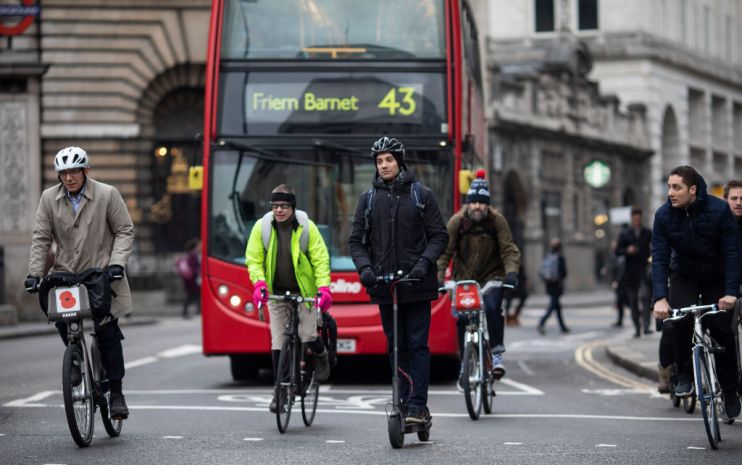 Surge In Commuters Using Electric Scooters in London