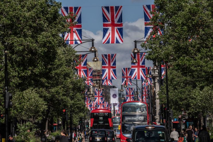 Preparations Are Made Around London For Queen Elizabeth II's Platinum Jubilee