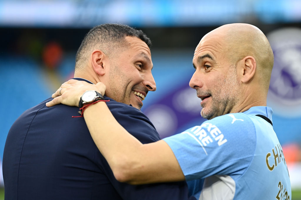Manchester City chairman Khaldoon Al Mubarak (left) says they want more signings to follow the capture of Erling Haaland