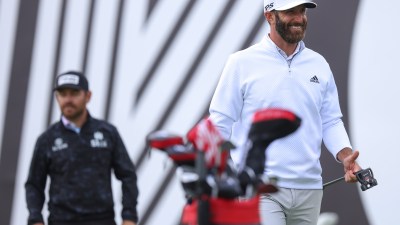 Dustin Johnson was among the PGA Tour stars to play the first LIV Golf Invitational at Centurion Club in St Albans. (Photo by Charlie Crowhurst/LIV Golf/Getty Images)
