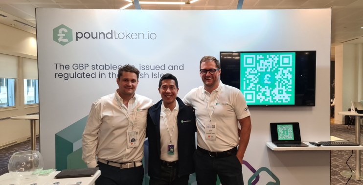 Christian Walker, Head of Partnerships; Alan Sun, CEO; and Mike Crosbie, CBO at poundtoken