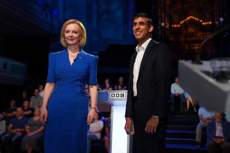 Rishi Sunak And Liz Truss Take Part In The BBC Leadership Debate