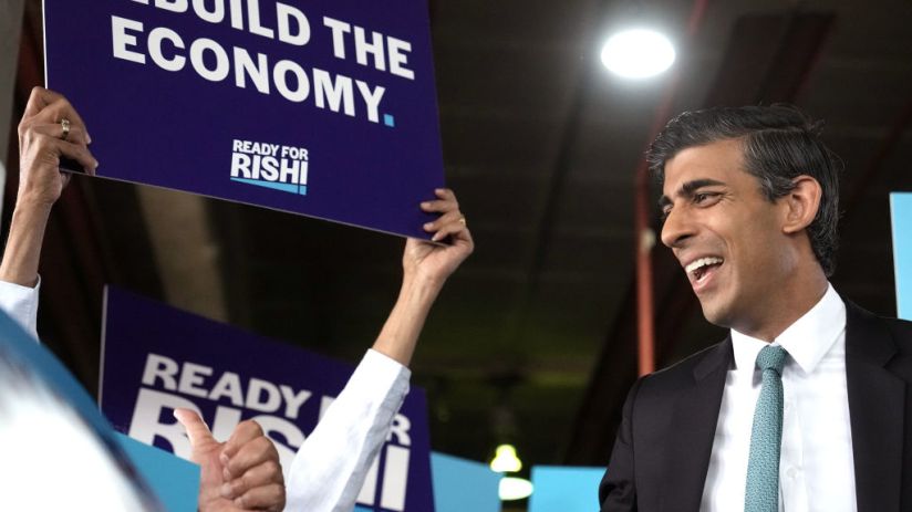 Conservative Leadership Rishi Sunak Campaigns In Grantham
