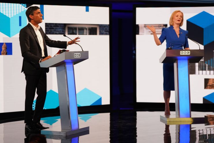 Rishi Sunak And Liz Truss Take Part In The BBC Leadership Debate