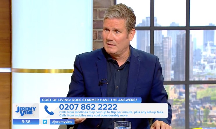 Keir Starmer speaking on Jeremy Vine's show
