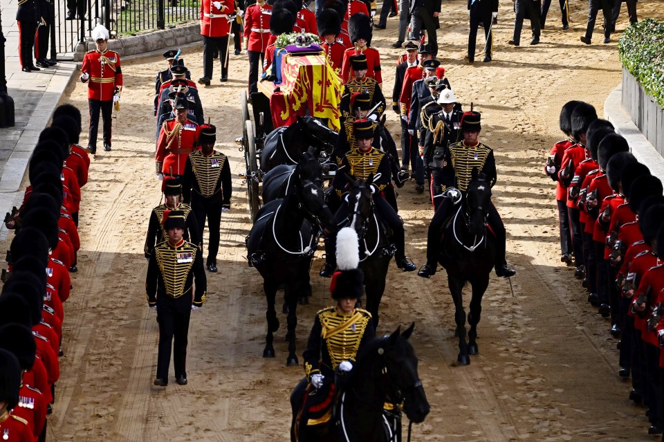 The Coffin Carrying Queen Elizabeth II Is Transferred From Buckingham Palace To The Palace Of Westminster