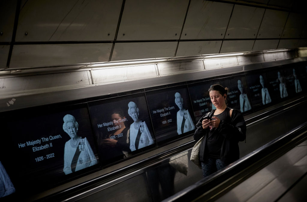 Most tube lines will remain open – in their entirety or partially – for an extra hour on Monday night as hundreds of thousands are expected to attend the Queen’s funeral. (Photo by Kiran Ridley/Getty Images)