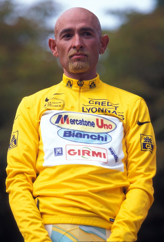 Pantani in the yellow jersey