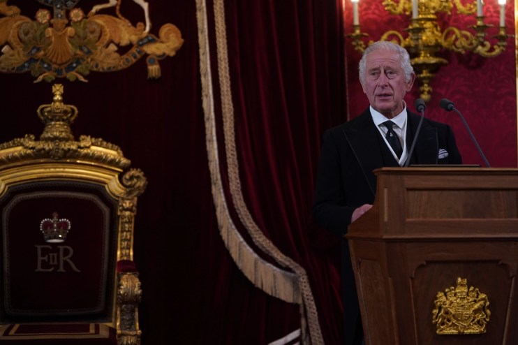 King Charles III during the Accession Council at St James’s Palace, London, where King Charles III is formally proclaimed monarch. Charles automatically became King on the death of his mother, but the Accession Council, attended by Privy Councillors, confirms his role. Picture date: Saturday September 10, 2022. (PA Wire/PA Images: Victoria Jones)