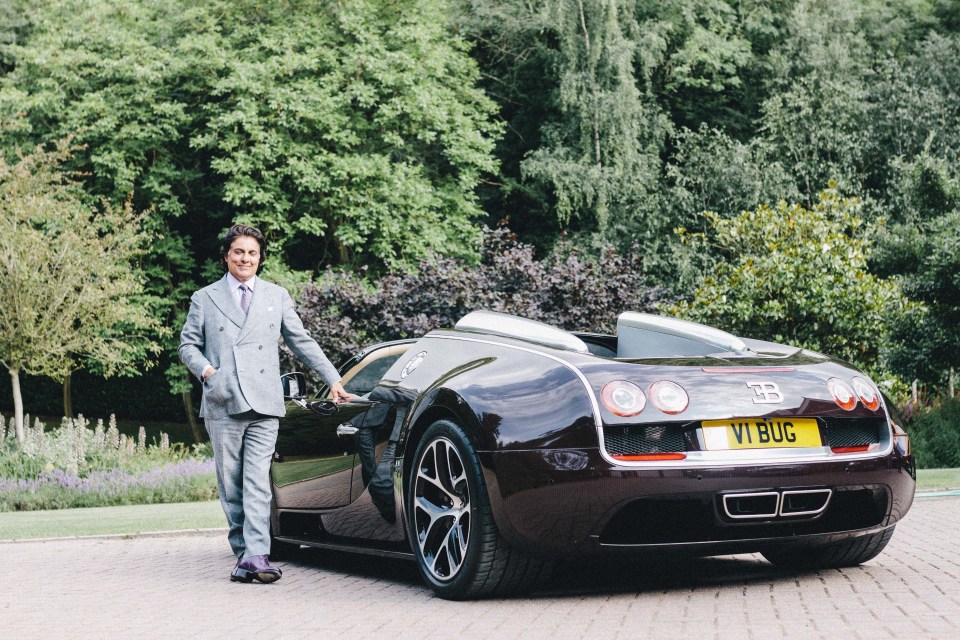 Tej Kohli and his car Mr Kohli next to his Bugatti Veyron Grand Sport Vitesse