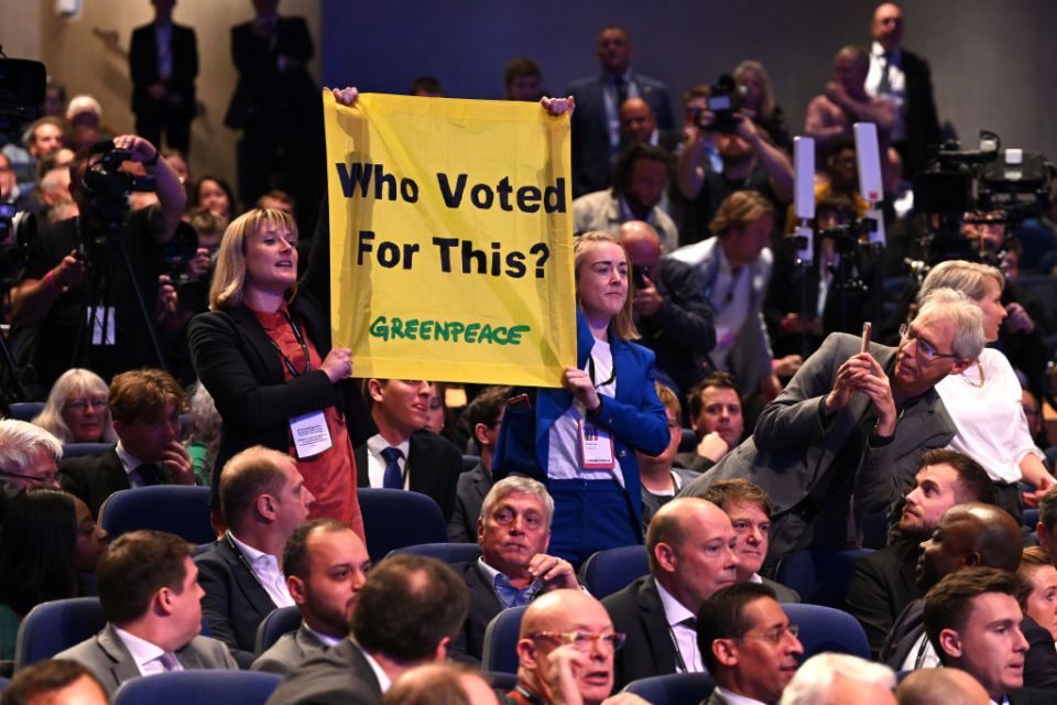 Liz Truss Delivers Her Leader's Speech To Party Conservative Party Conference