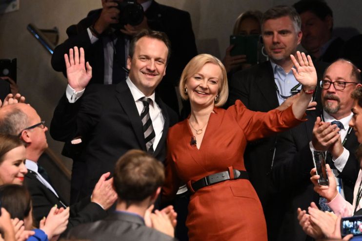 Liz Truss Delivers Her Leader's Speech To Party Conservative Party Conference