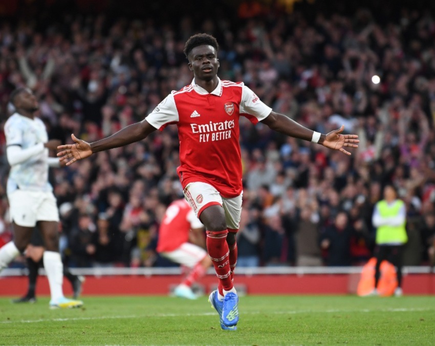Bukayo Saka scored twice as Arsenal beat Liverpool 3-2 in the Premier League