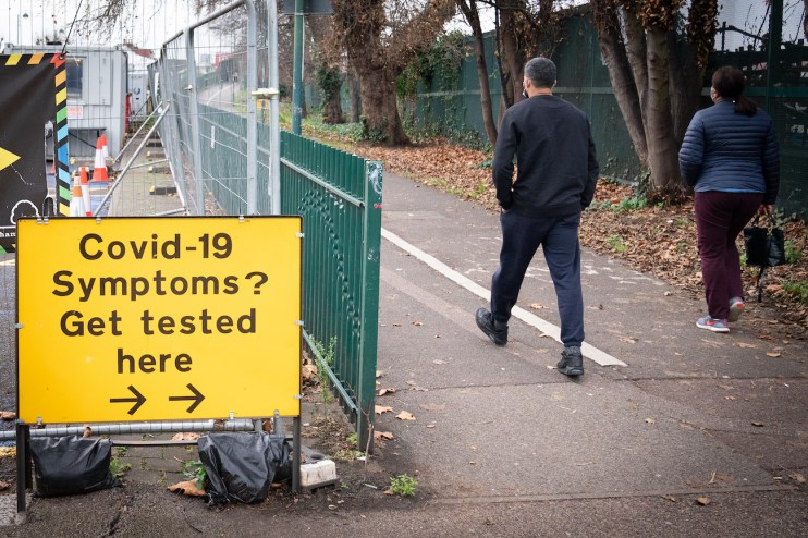 Randox report: People arriving at a Covid 19 testing centre.