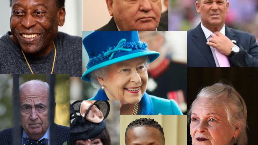 Deaths in 2022: Pele, Gorbachev and Warne. Her Majesty the Queen, Lord Young, Entrepreneur and YouTube star Jamal Edwards, Hilary Devey, Dame Viv.