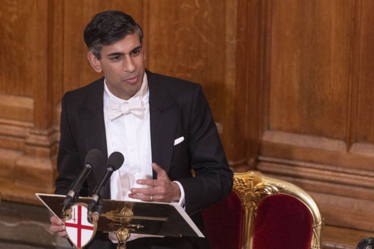 UK Prime Minister Rishi Sunak Addresses The Lord Mayor's Banquet