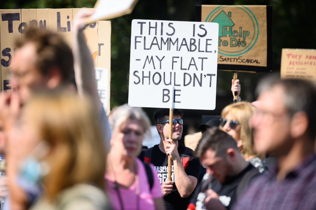 The news will be welcomed by thousands of people who have been unable to sell or remortgage their flats with unsafe cladding. (Photo by Leon Neal/Getty Images)