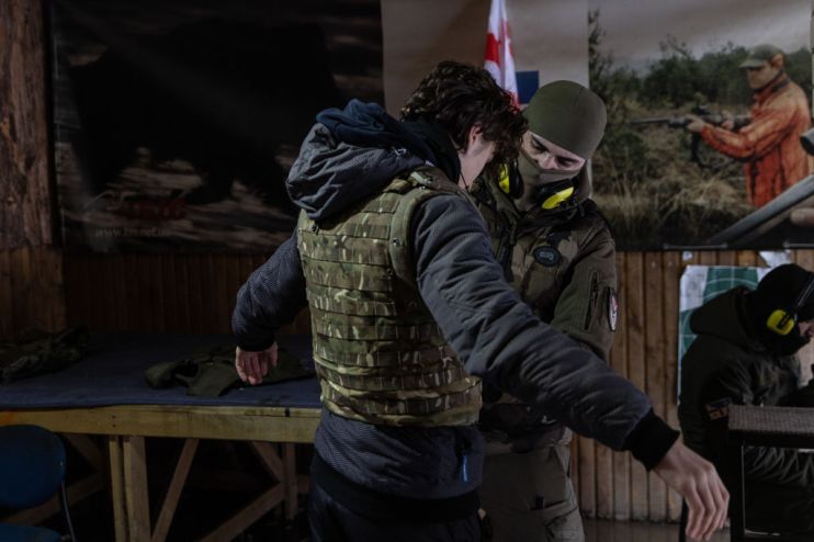 The Georgian National Legion Conduct Shooting Training For Civilians